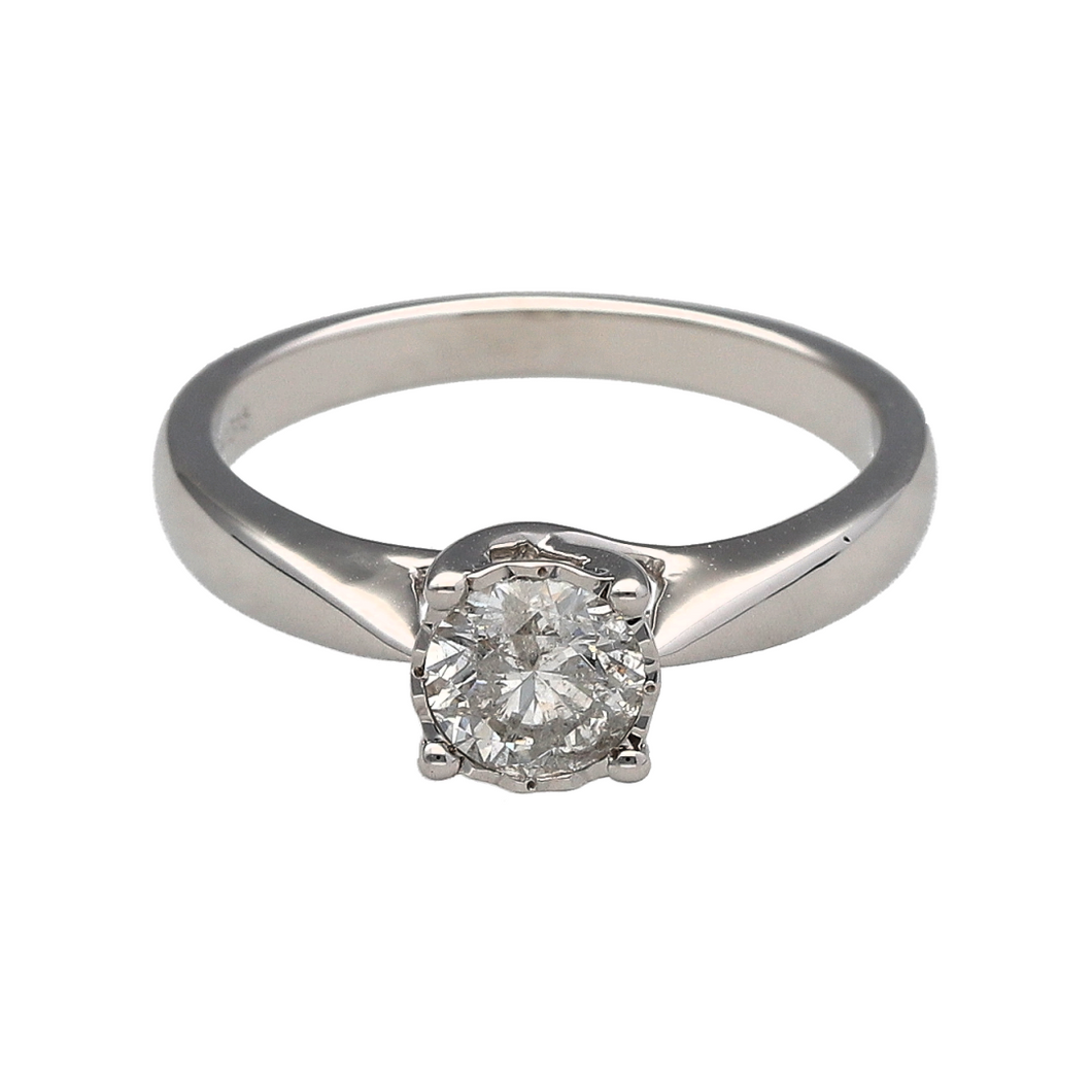 New 9ct White Gold & Diamond Set Solitaire Ring