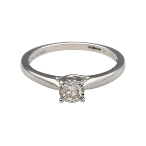 New 9ct White Gold & Diamond Set Solitaire Ring