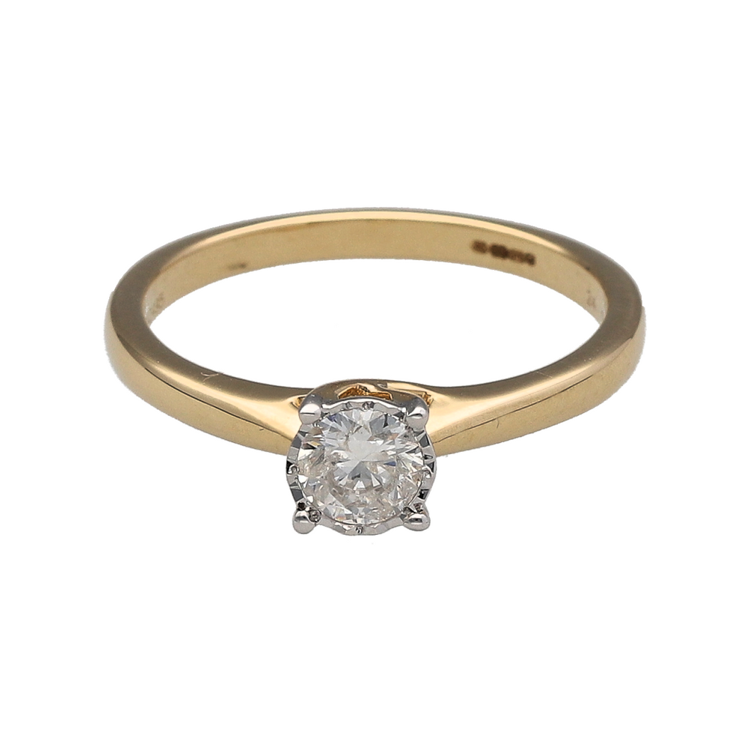 New 9ct Gold & Diamond Set Solitaire Ring