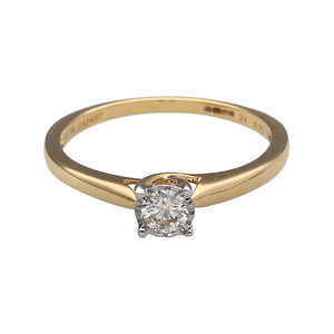 New 9ct Gold & Diamond Set Solitaire Ring