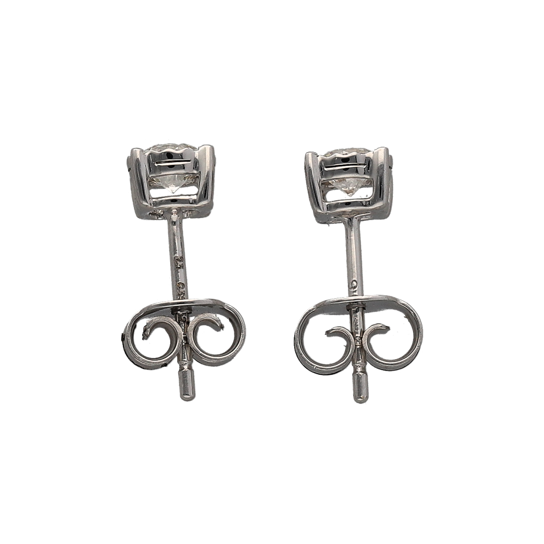 New 9ct White Gold & Diamond Set Stud Earrings