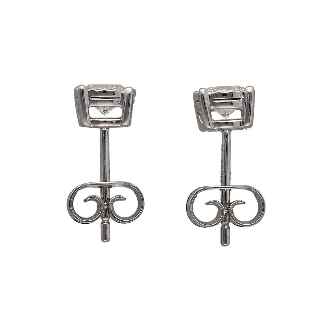 New 9ct White Gold & Diamond Set Stud Earrings