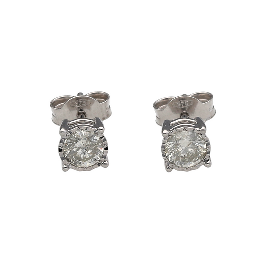 New 9ct Yellow Gold & Diamond Set Stud Earrings. The earrings contain real natural diamonds which are 0.79ct but look like 1.50ct in the total set of earrings. The diamonds are each approximate clarity Si and colour G - H