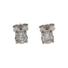 Load image into Gallery viewer, New 9ct Yellow Gold &amp; Diamond Set Stud Earrings. The earrings contain real natural diamonds which are 0.79ct but look like 1.50ct in the total set of earrings. The diamonds are each approximate clarity Si and colour G - H
