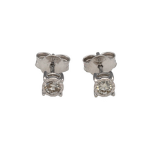 Load image into Gallery viewer, New 9ct White Gold &amp; Diamond Set Stud Earrings. The earrings contain real natural diamonds which are 0.27ct but look like 0.50ct in the total set of earrings. The diamonds are each approximate clarity Si and colour G - H
