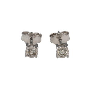 New 9ct White Gold & Diamond Set Stud Earrings. The earrings contain real natural diamonds which are 0.27ct but look like 0.50ct in the total set of earrings. The diamonds are each approximate clarity Si and colour G - H