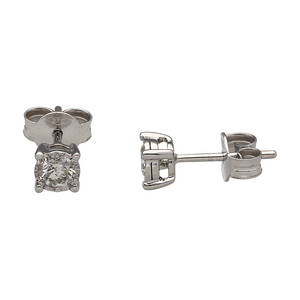 New 9ct White Gold & Diamond Set Stud Earrings