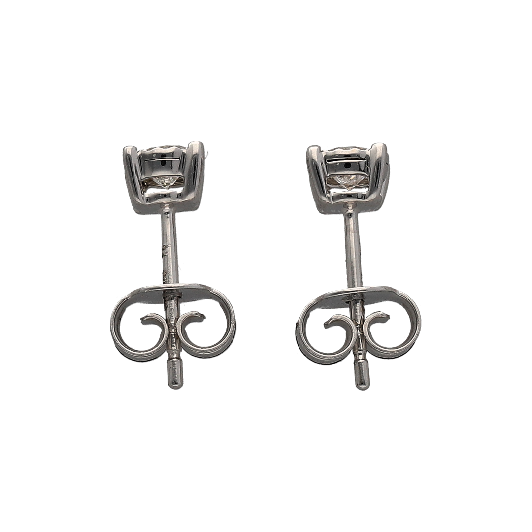 New 9ct White Gold & Diamond Set Stud Earrings