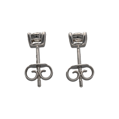 New 9ct White Gold & Diamond Set Stud Earrings