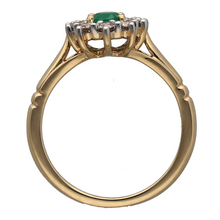 Load image into Gallery viewer, New 9ct Gold Diamond &amp; Emerald Set Cluster Ring
