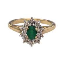 Load image into Gallery viewer, New 9ct Gold Diamond &amp; Emerald Set Cluster Ring
