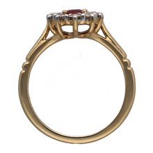 Load image into Gallery viewer, New 9ct Gold Diamond &amp; Ruby Set Cluster Ring
