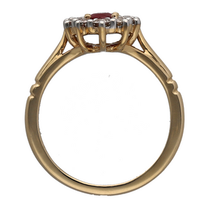 New 9ct Gold Diamond & Ruby Set Cluster Ring