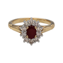 Load image into Gallery viewer, New 9ct Gold Diamond &amp; Ruby Set Cluster Ring
