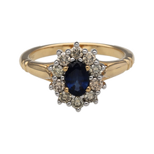 Load image into Gallery viewer, New 9ct Gold Diamond &amp; Sapphire Set Cluster Ring
