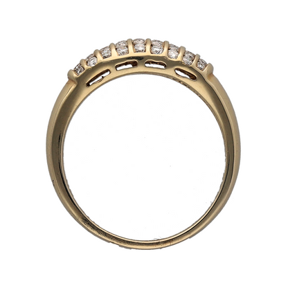 New 9ct Gold & 0.50ct Diamond Cluster Wide Band Ring