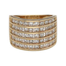 Load image into Gallery viewer, New 9ct Gold &amp; 2ct Diamond Set Wide Five Row Band Ring
