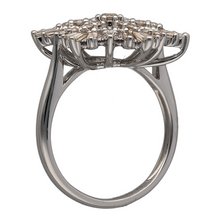Load image into Gallery viewer, New 9ct White Gold &amp; 1.03ct Diamond Set Snowflake Cluster Ring
