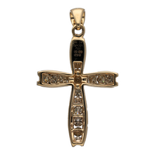 Load image into Gallery viewer, New 9ct Yellow Gold &amp; 1ct Diamond Set Cross Pendant with the weight 4.70 grams. There is approximately 1ct of diamond content set in the cross in total and the pendant is 4cm long including the bail
