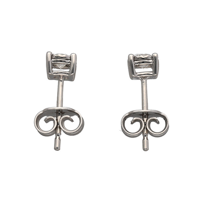 New 9ct White Gold & Diamond Set Stud Earrings