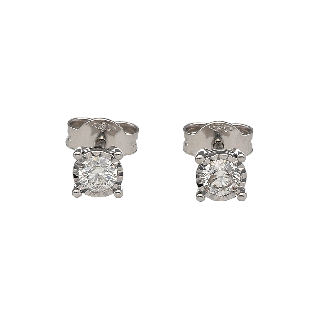 New 9ct White Gold & Diamond Set Stud Earrings. The earrings contain real natural diamonds which are 0.38ct but look like 0.70ct in the total set of earrings. The diamonds are each approximate clarity Si