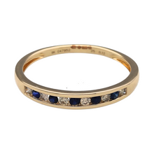 Load image into Gallery viewer, New 9ct Gold Diamond &amp; Sapphire Set Band Ring
