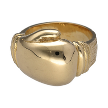 Load image into Gallery viewer, New 9ct Yellow Solid Gold Boxing Glove Ring in size Y with the weight 29.50 grams. The front of the ring is 20mm high
