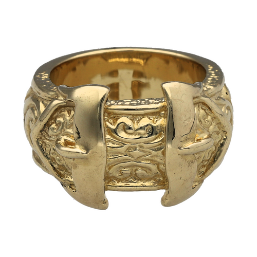 New 9ct Gold Double Buckle Ring