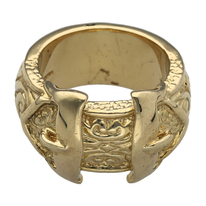 New 9ct Gold Double Buckle Ring