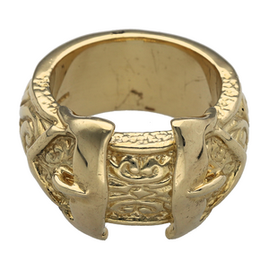 New 9ct Gold Double Buckle Ring