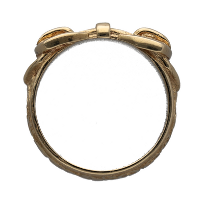 New 9ct Gold Double Buckle Ring