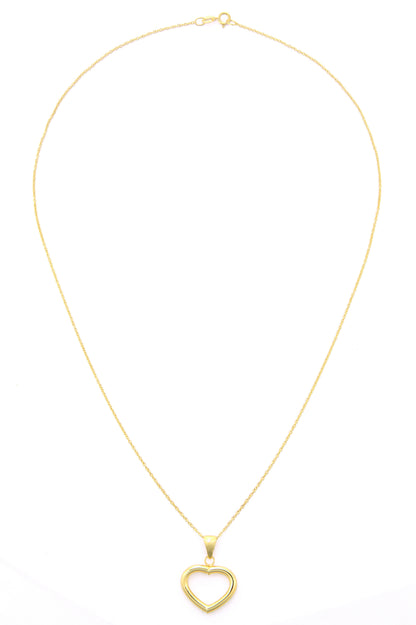 9ct Gold Open Heart 18" Necklace