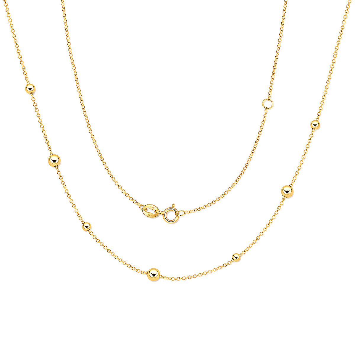 9ct Gold Ball Link 18" Necklace