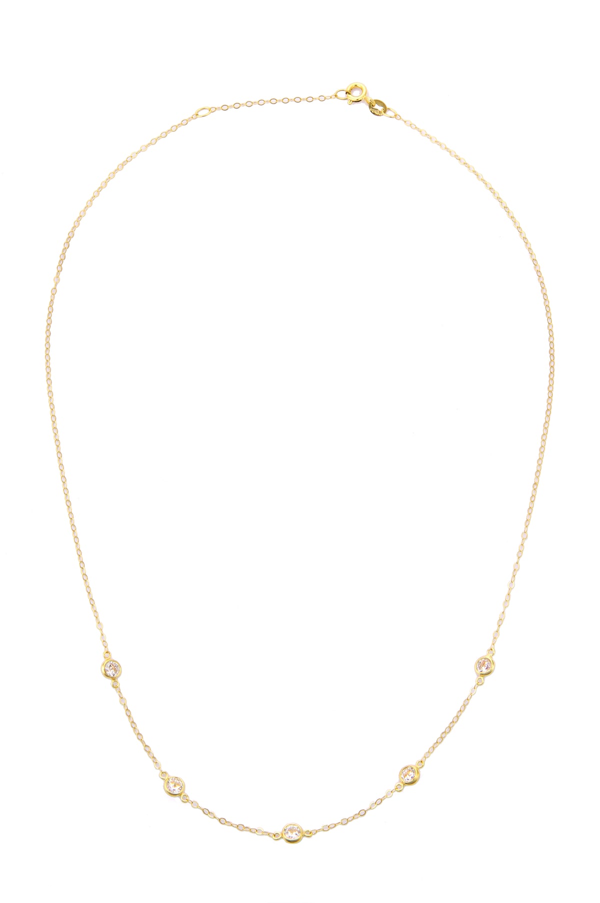 9ct Gold & Cubic Zirconia 18" Necklace