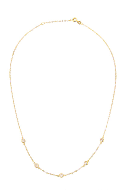 9ct Gold & Cubic Zirconia 18" Necklace