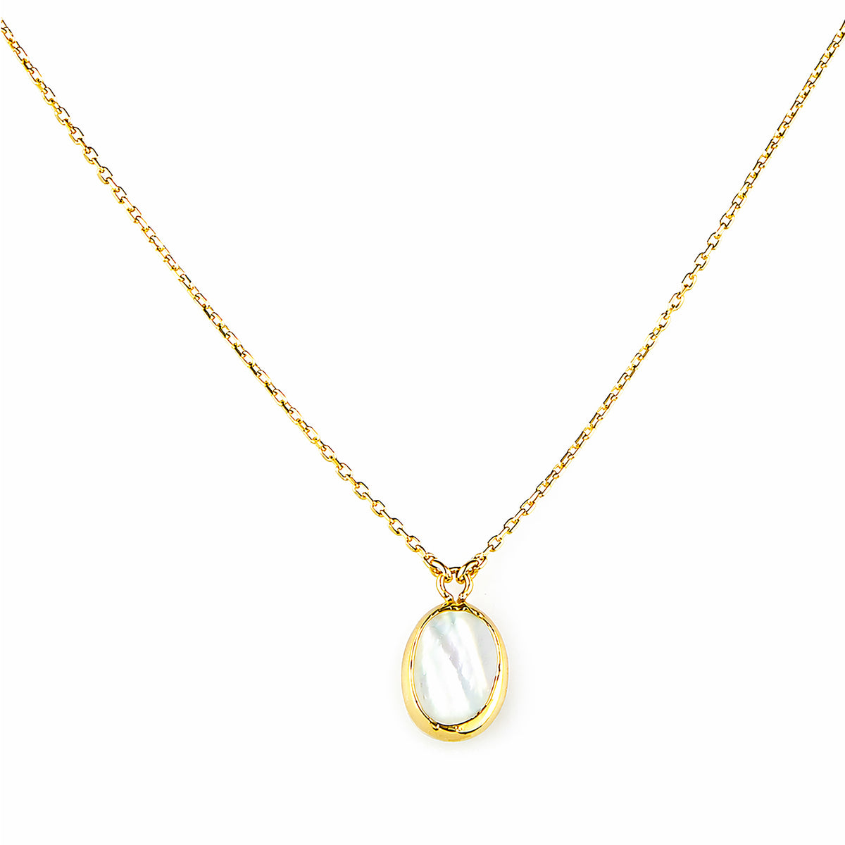 9ct Gold & Mother of Pearl 16" - 18" Necklace