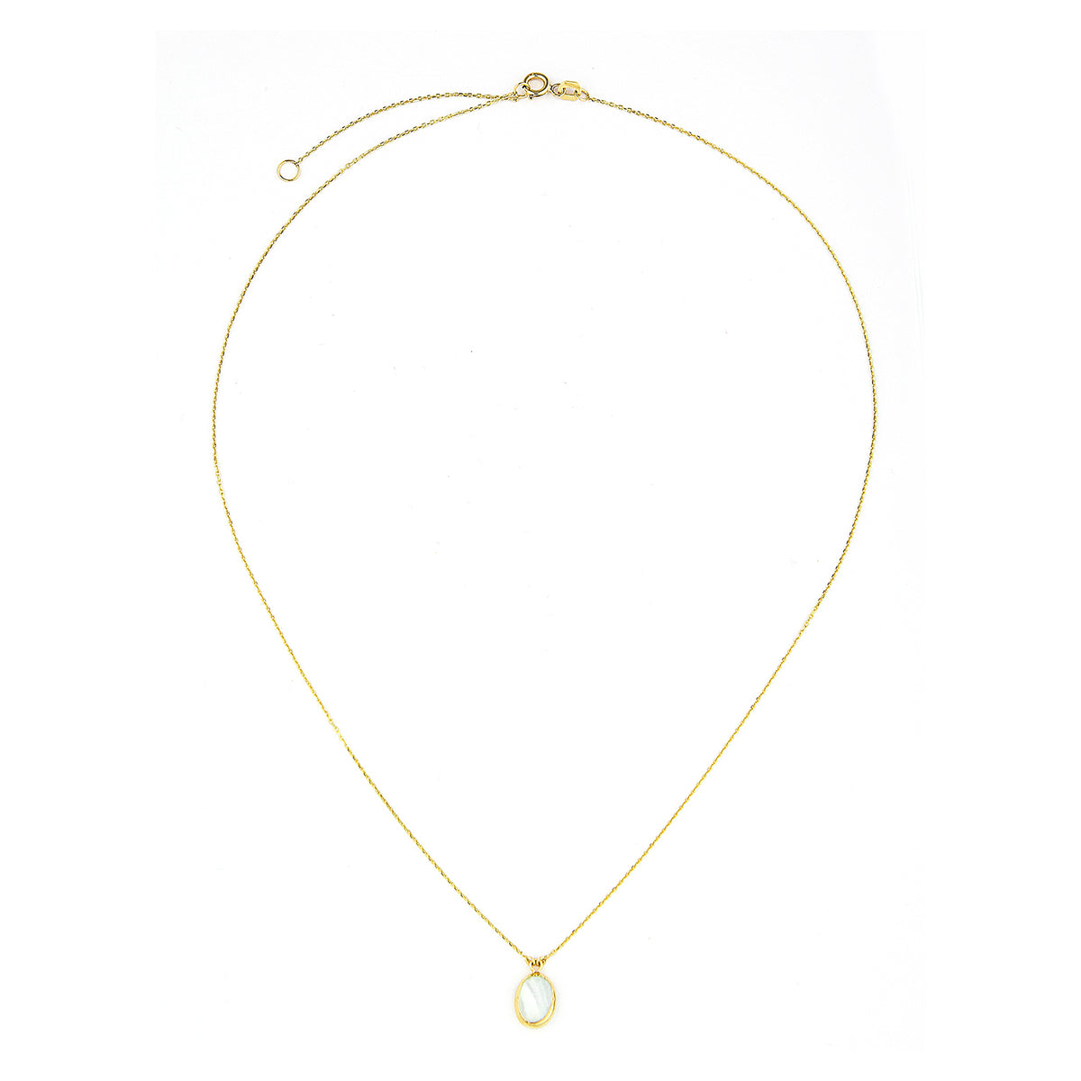 9ct Gold & Mother of Pearl 16" - 18" Necklace