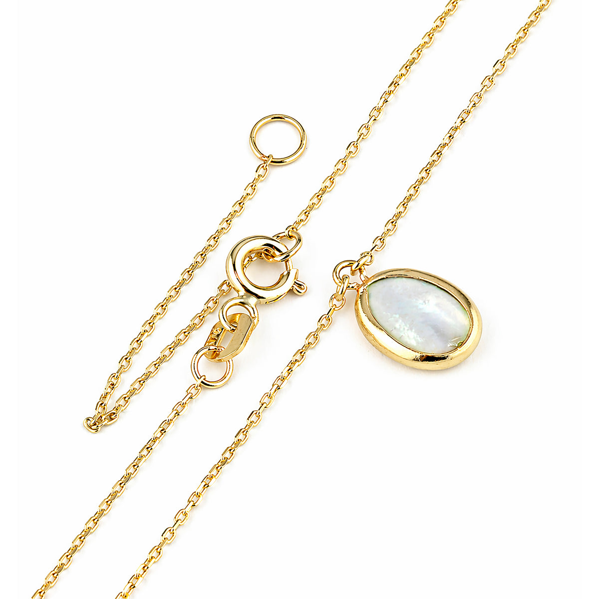 9ct Gold & Mother of Pearl 16" - 18" Necklace