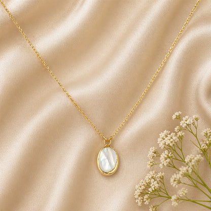 9ct Gold & Mother of Pearl 16" - 18" Necklace