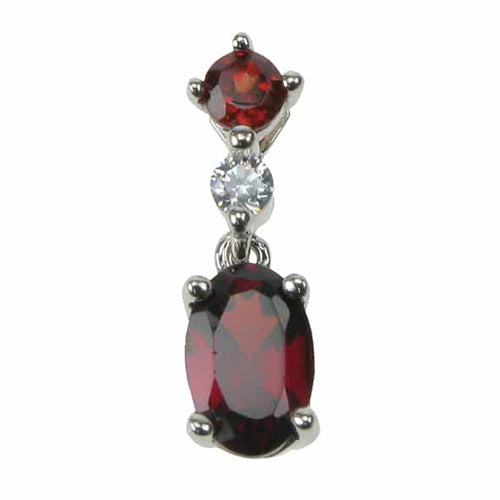 925 Silver Garnet & Cubic Zirconia Set 18