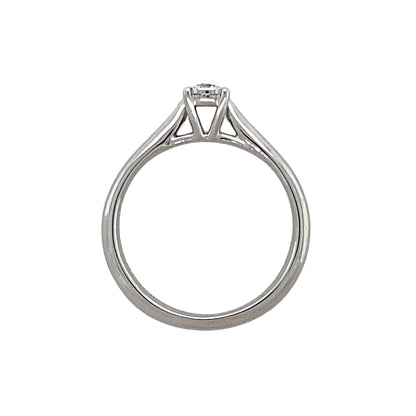9ct White Gold & Diamond Set Solitaire Ring