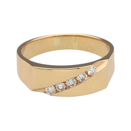 14ct Gold & Diamond Set Signet Ring