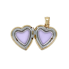 Load image into Gallery viewer, New 9ct Yellow Gold Engraved Heart Locket with the weight 1.90 grams. The pendant is 24mm by 16mm and the locket space is approximately 15mm by 15mm
