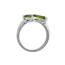 Load image into Gallery viewer, 14ct White Gold Diamond &amp; Peridot Set Wrap Around Ring
