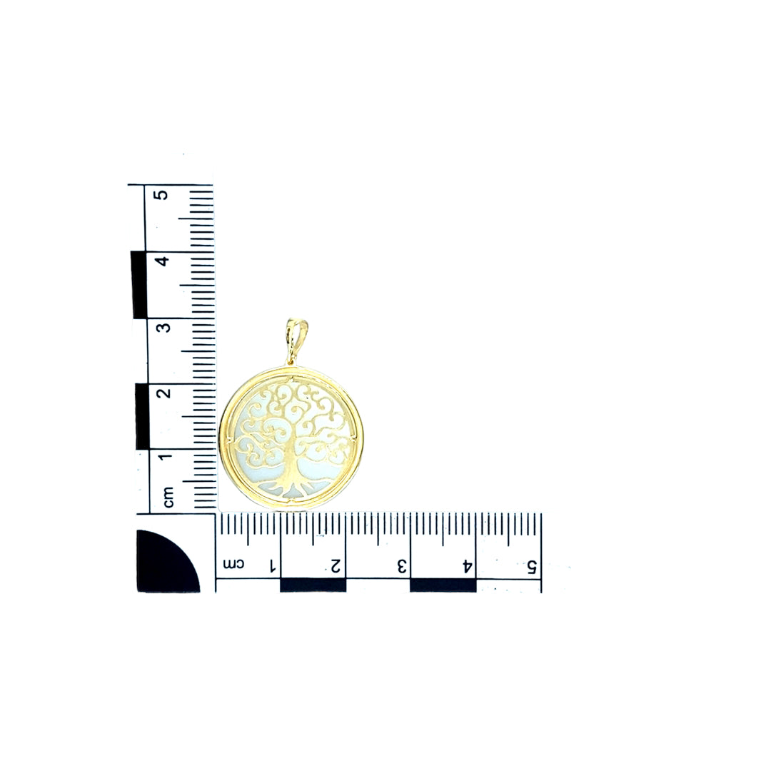 New 9ct Gold Tree of Life Circle Pendant