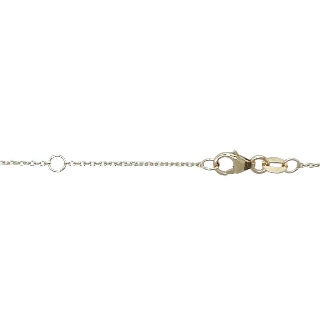 New 9ct Gold & Cubic Zirconia Halo 17" - 18" Necklace
