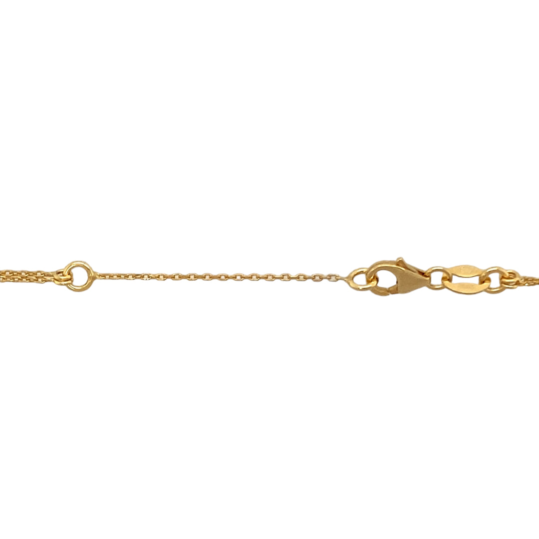 New 9ct Yellow Gold Ball Link Double Chain 17" - 18" Necklace with the weight 3.20 grams. The ball links are 4mm diameter each