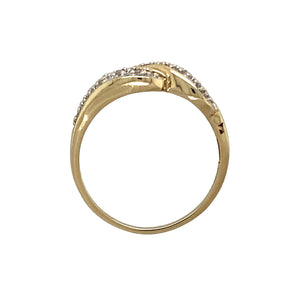 14ct Gold & Diamond Set Wavey Band Ring