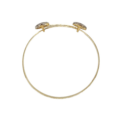 New 9ct Gold & Cubic Zirconia Set Heart Expander Baby Bangle