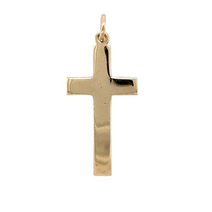 Preowned 9ct Yellow Solid Gold Plain Cross Pendant with the weight 5.90 grams